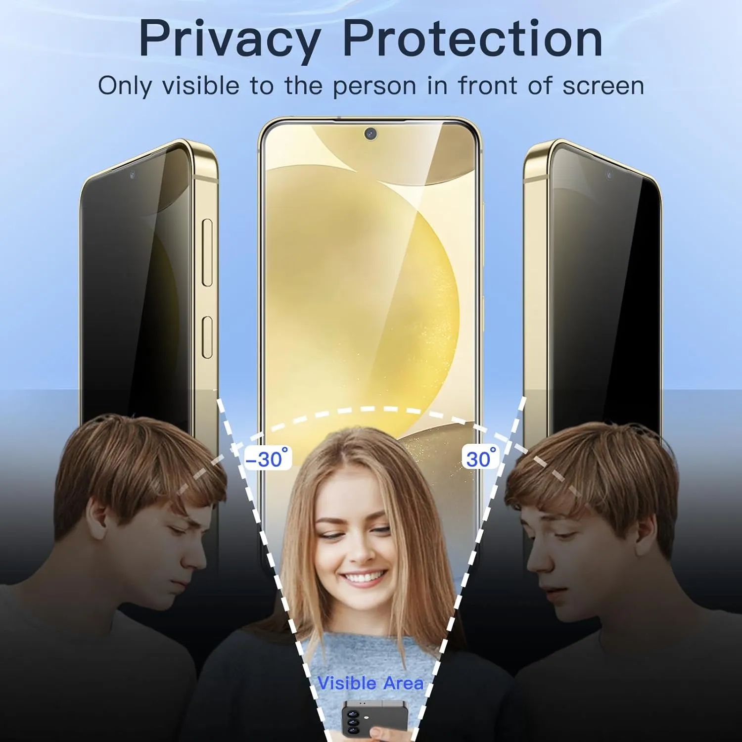 JETech Privacy Screen Protector for Samsung Galaxy S24 5G 6.2-Inch, Anti-Spy Tempered Glass Film, Fingerprint ID Compatible, 2-Pack