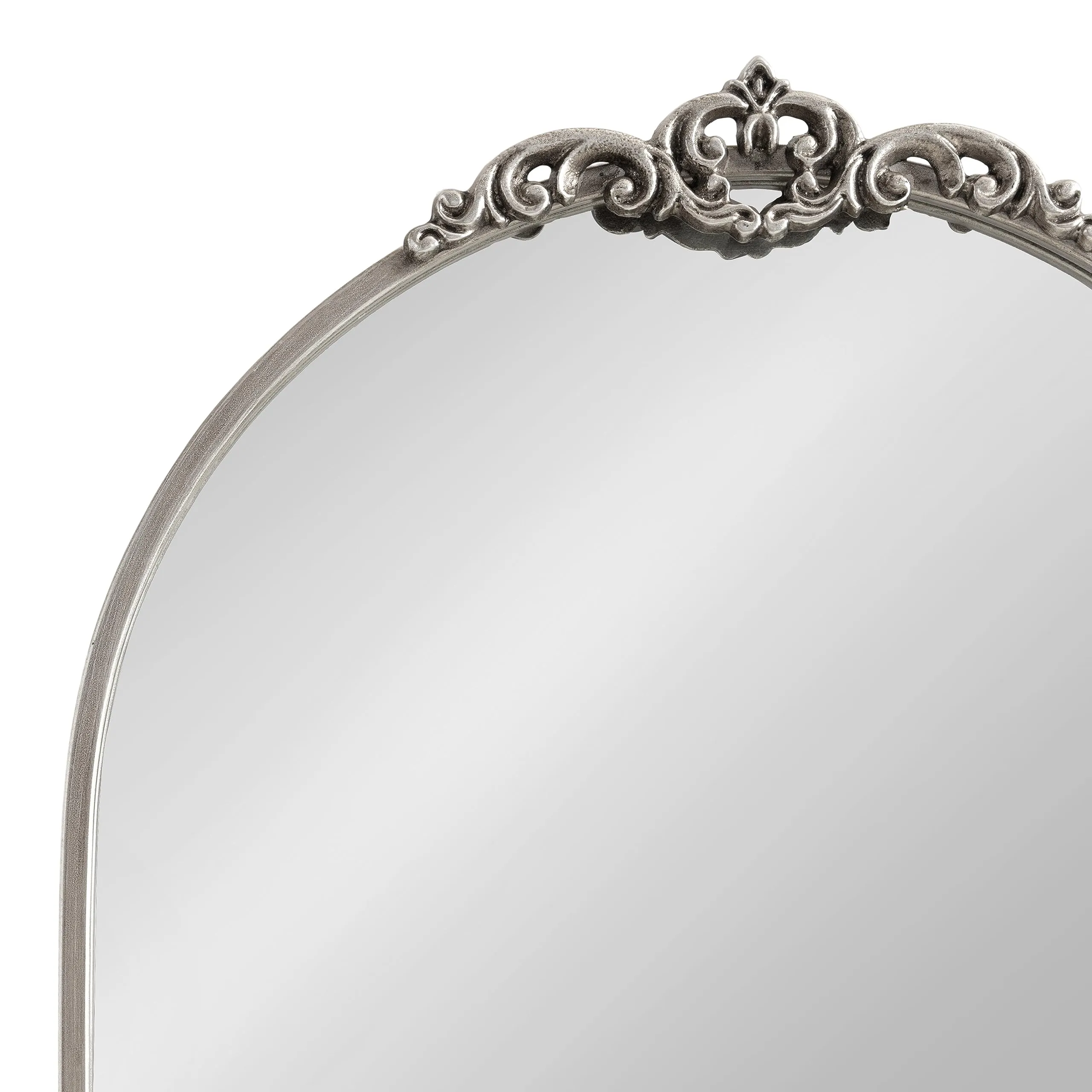 Kate and Laurel Myrcelle Traditional Arched Mirror, 25 x 33, Gold, Decorative Large Arch Mirror with Ornate Garland Detailing Along The Crown and Edges of The Frame
