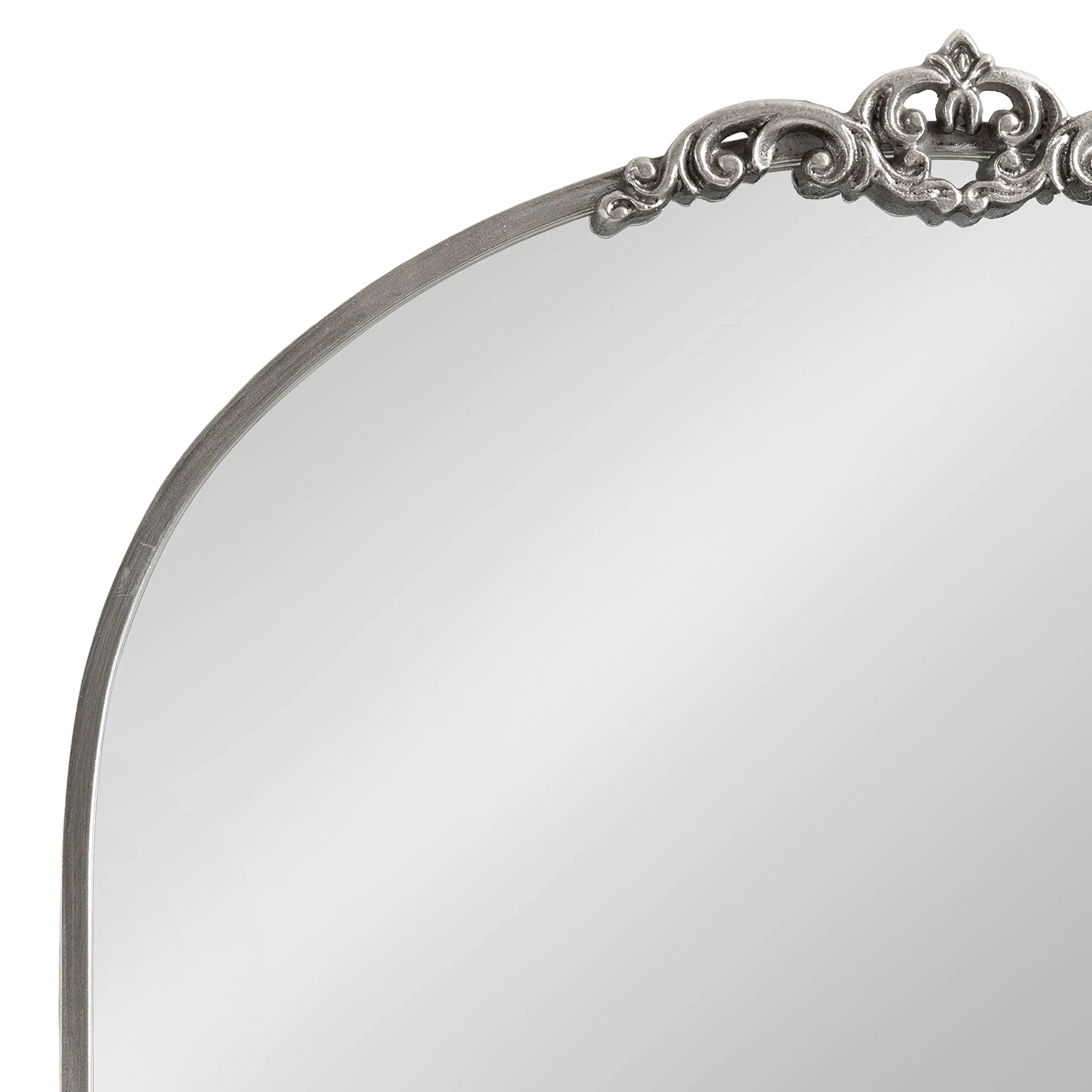 Kate and Laurel Myrcelle Traditional Arched Mirror, 25 x 33, Gold, Decorative Large Arch Mirror with Ornate Garland Detailing Along The Crown and Edges of The Frame