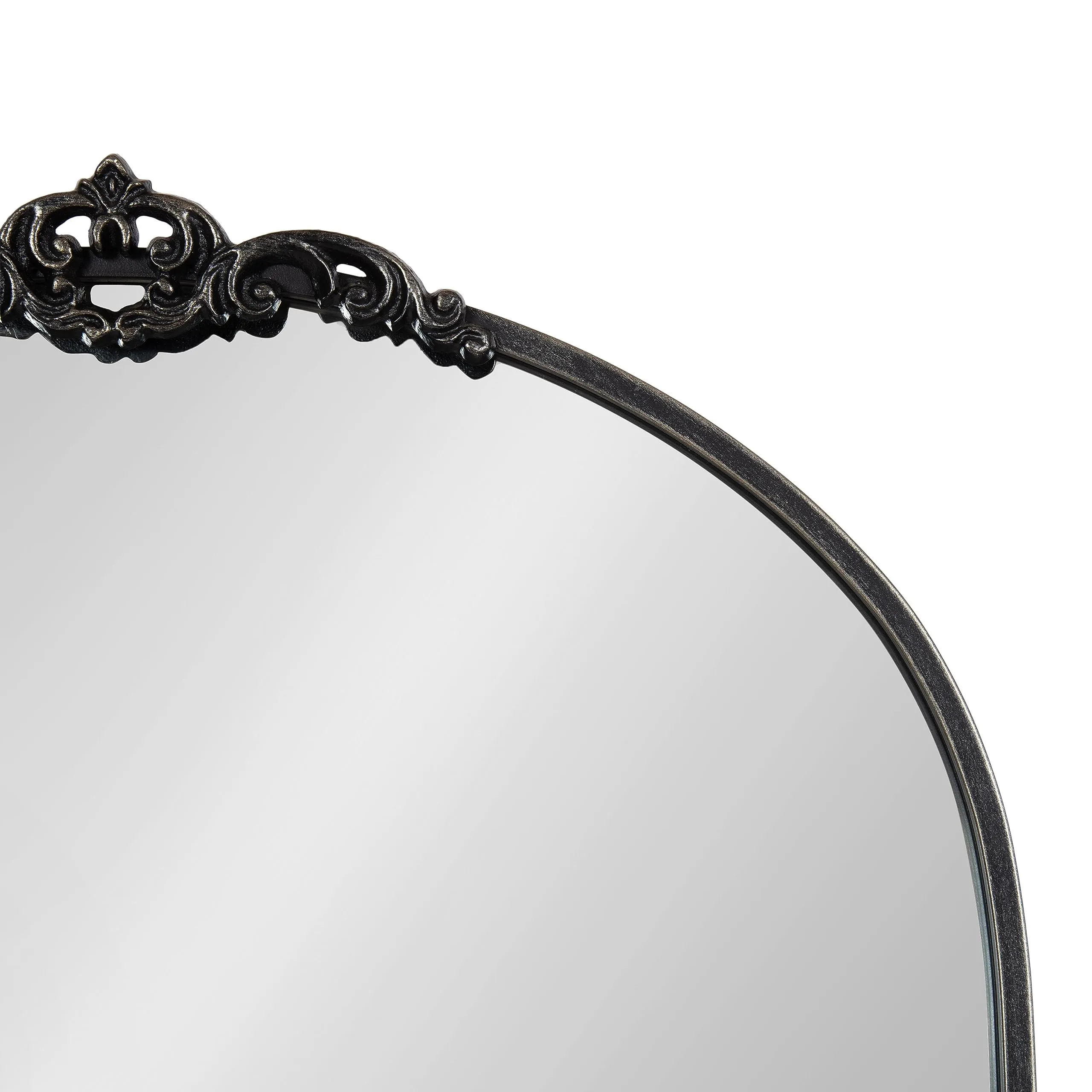 Kate and Laurel Myrcelle Traditional Arched Mirror, 25 x 33, Gold, Decorative Large Arch Mirror with Ornate Garland Detailing Along The Crown and Edges of The Frame