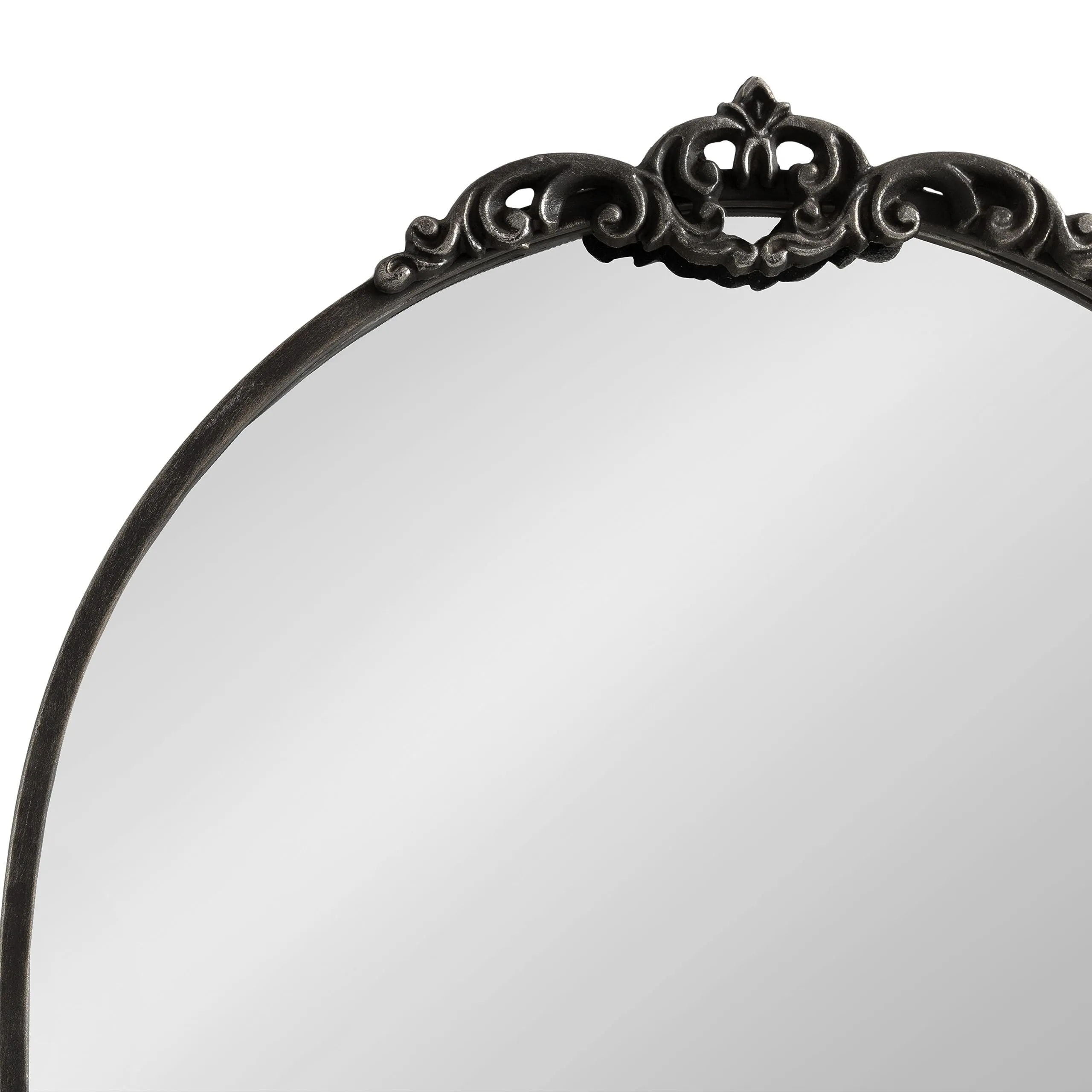 Kate and Laurel Myrcelle Traditional Arched Mirror, 25 x 33, Gold, Decorative Large Arch Mirror with Ornate Garland Detailing Along The Crown and Edges of The Frame