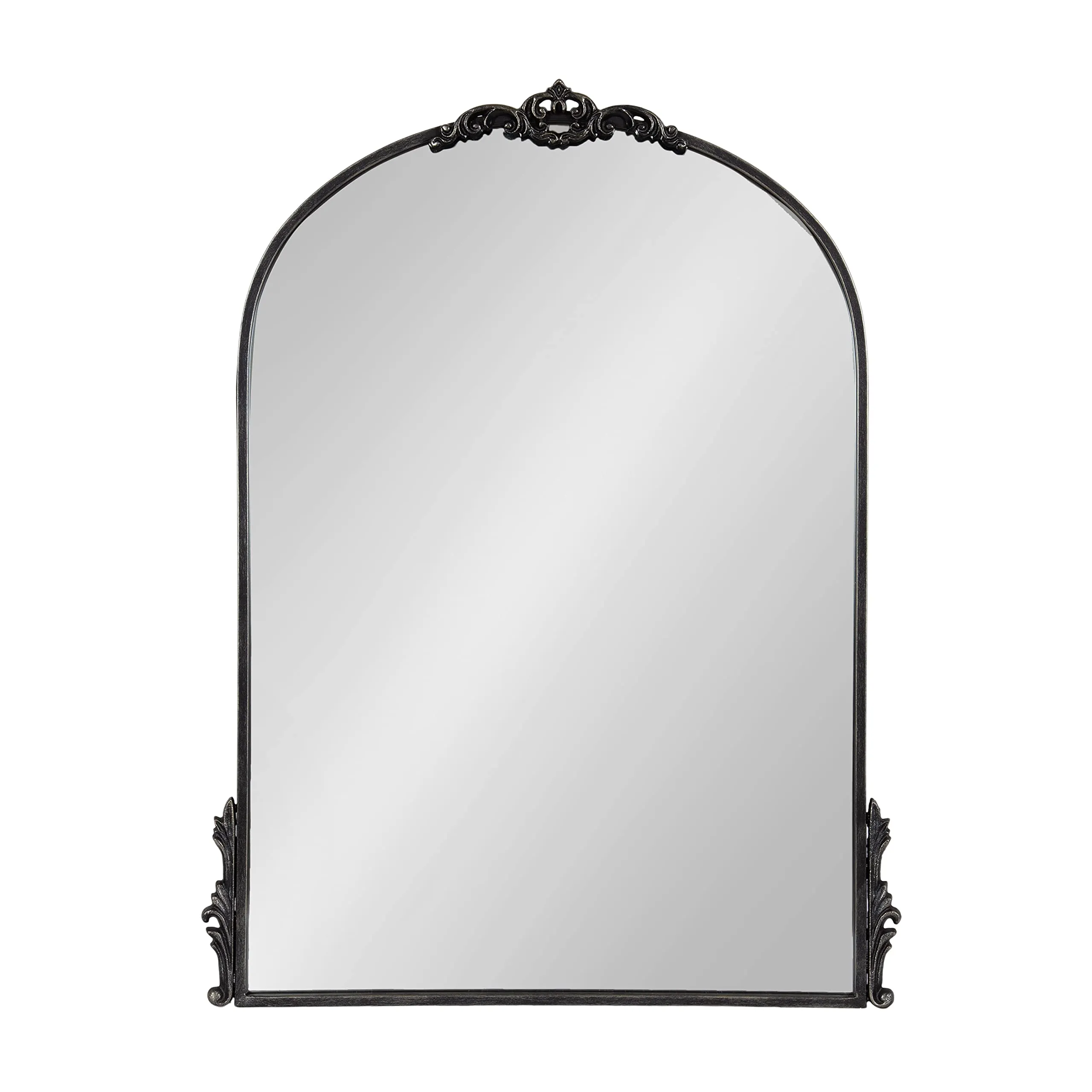 Kate and Laurel Myrcelle Traditional Arched Mirror, 25 x 33, Gold, Decorative Large Arch Mirror with Ornate Garland Detailing Along The Crown and Edges of The Frame