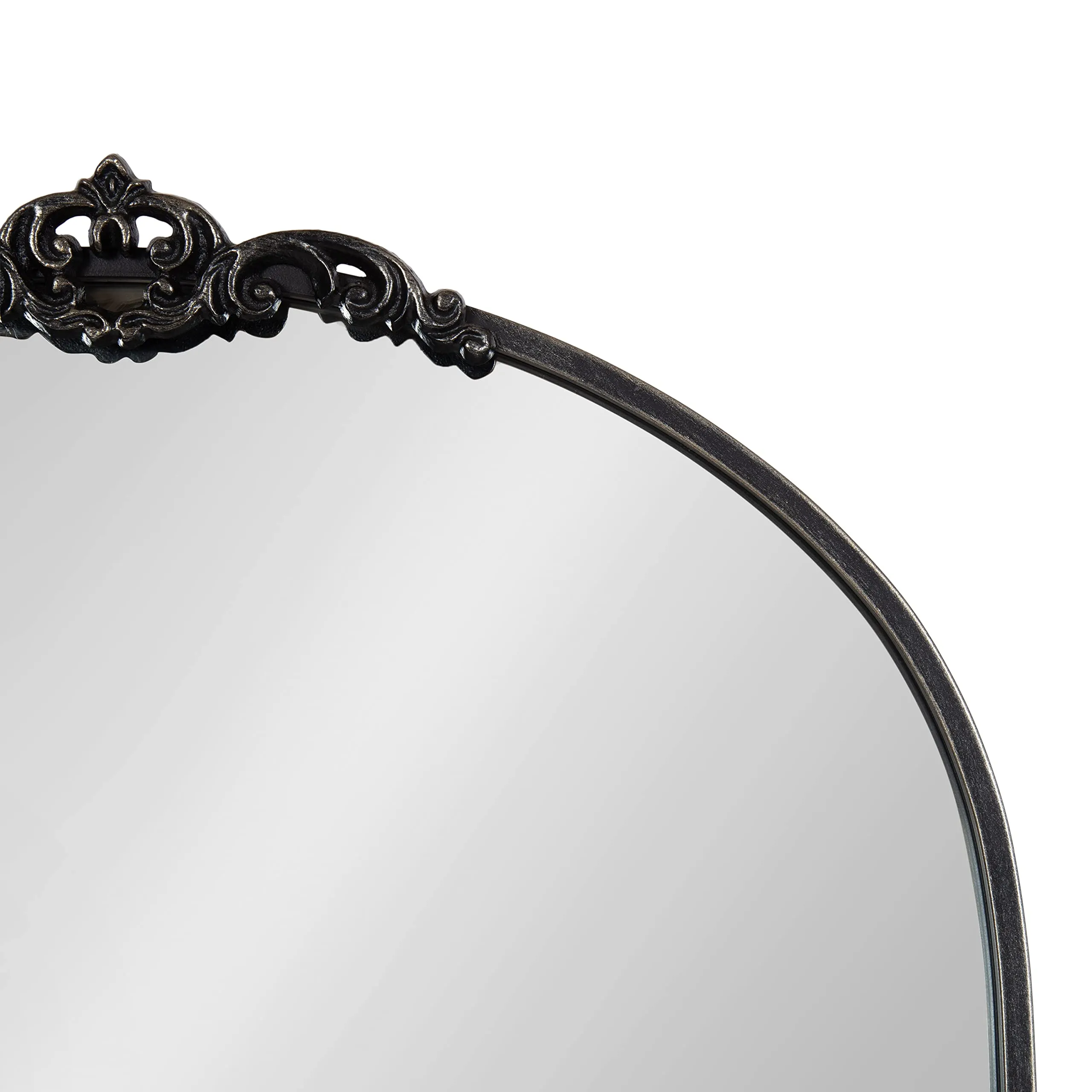 Kate and Laurel Myrcelle Traditional Arched Mirror, 25 x 33, Gold, Decorative Large Arch Mirror with Ornate Garland Detailing Along The Crown and Edges of The Frame