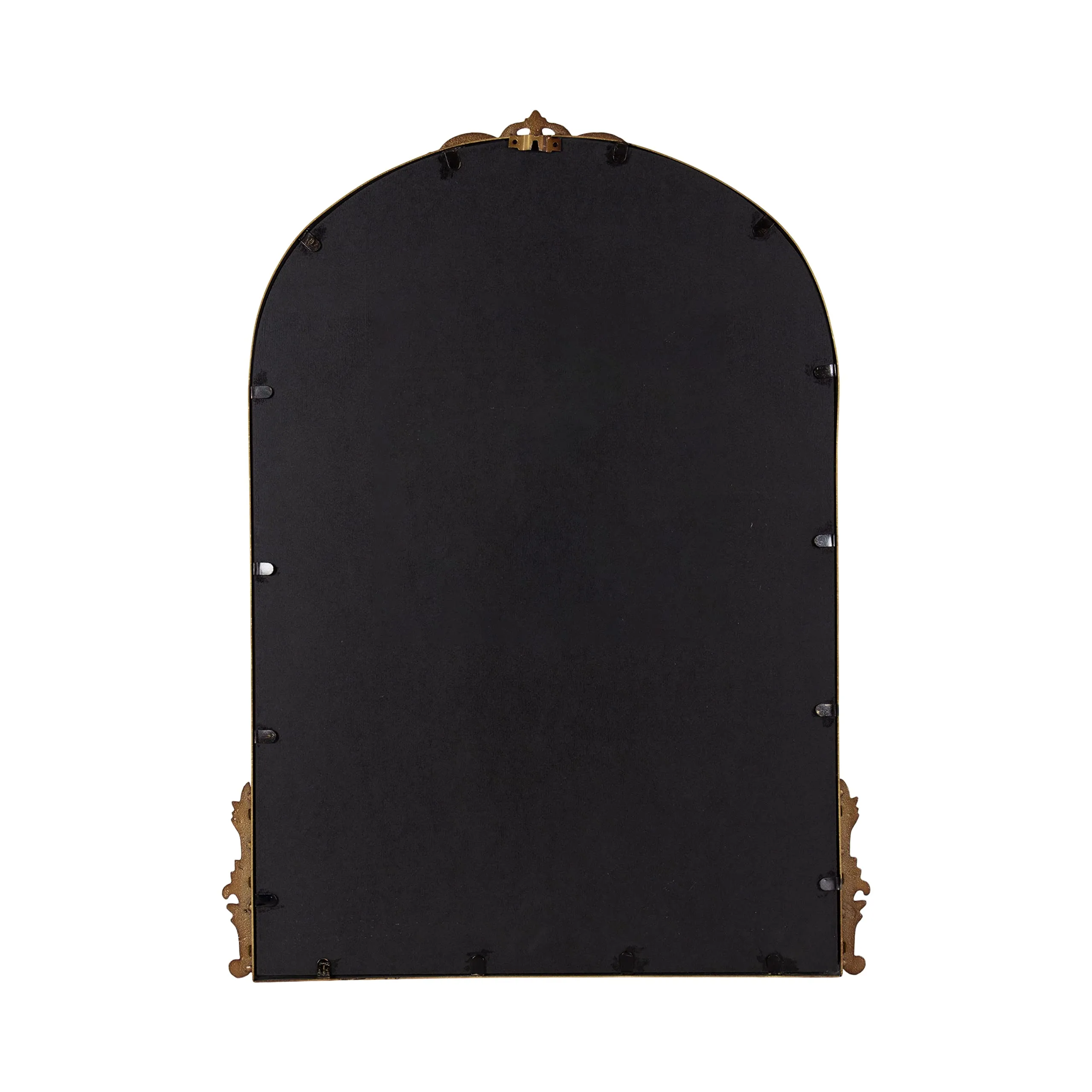 Kate and Laurel Myrcelle Traditional Arched Mirror, 25 x 33, Gold, Decorative Large Arch Mirror with Ornate Garland Detailing Along The Crown and Edges of The Frame
