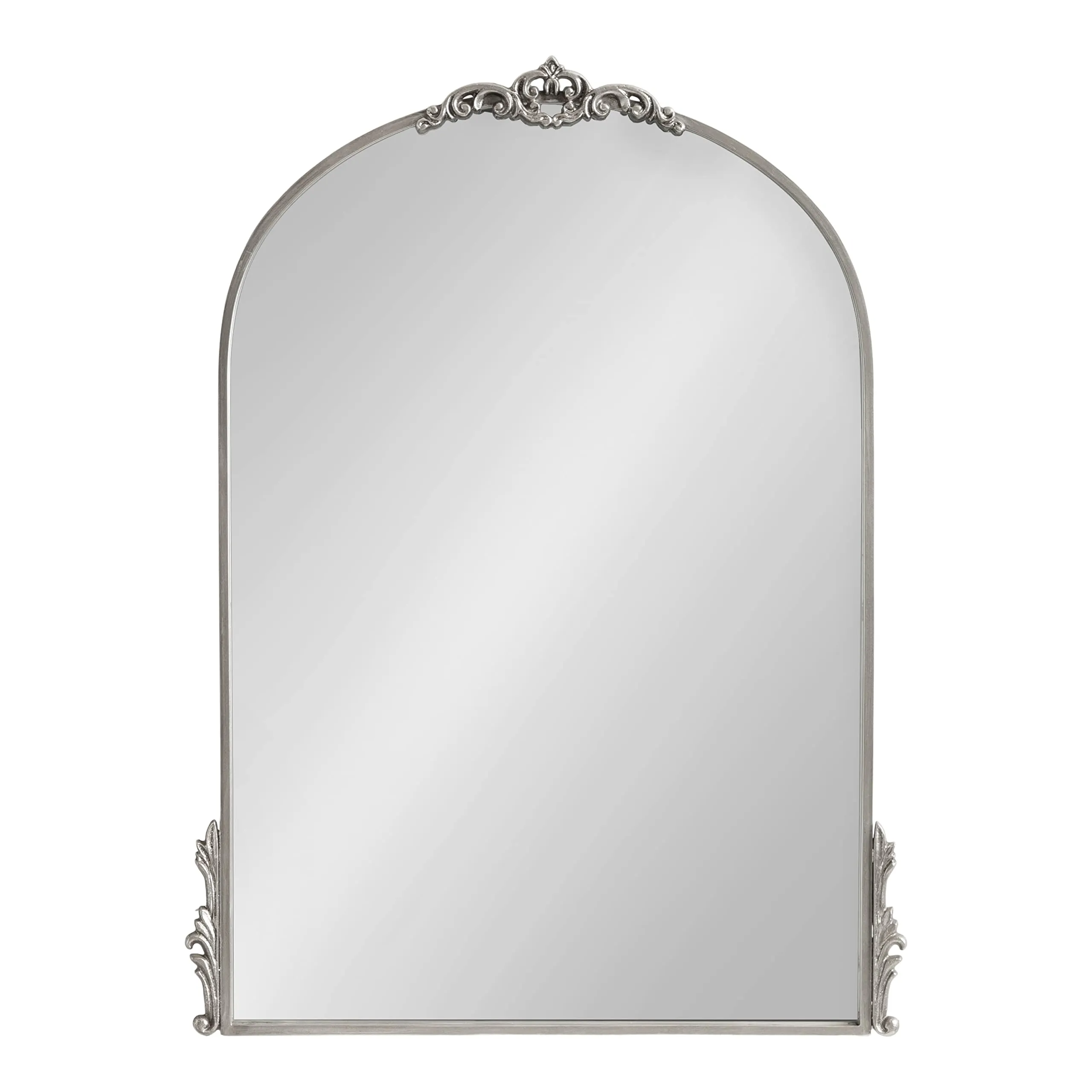 Kate and Laurel Myrcelle Traditional Arched Mirror, 25 x 33, Gold, Decorative Large Arch Mirror with Ornate Garland Detailing Along The Crown and Edges of The Frame