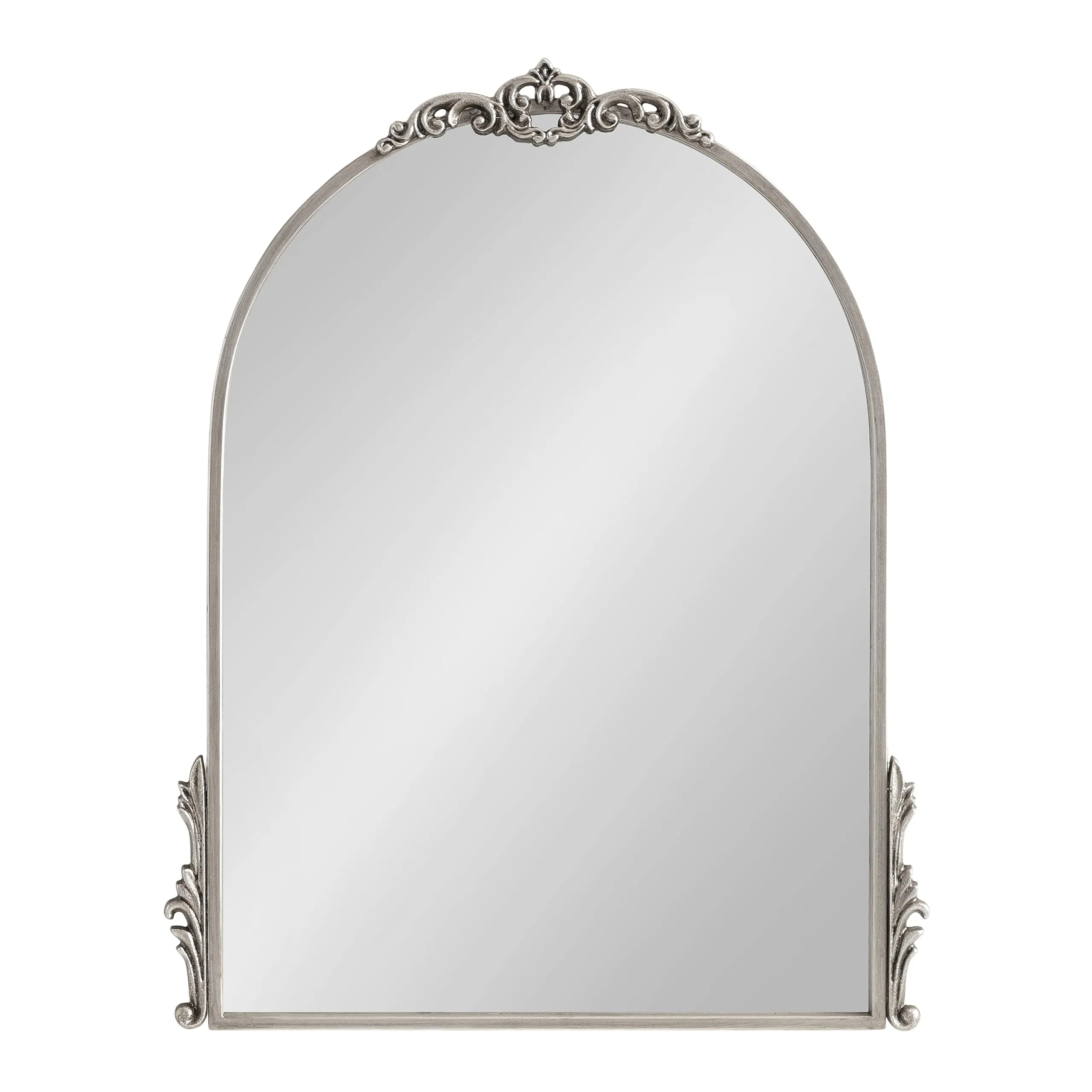 Kate and Laurel Myrcelle Traditional Arched Mirror, 25 x 33, Gold, Decorative Large Arch Mirror with Ornate Garland Detailing Along The Crown and Edges of The Frame