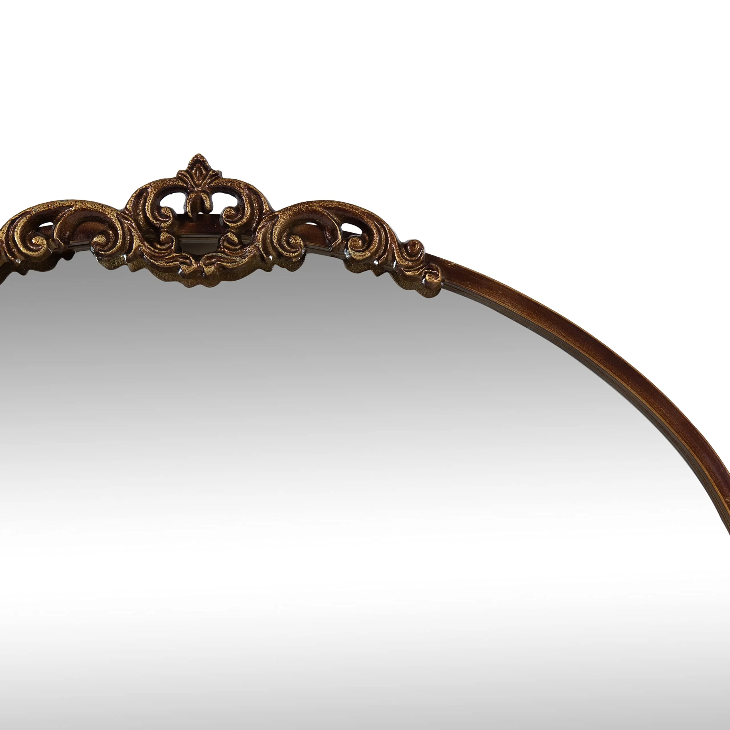 Kate and Laurel Myrcelle Traditional Arched Mirror, 25 x 33, Gold, Decorative Large Arch Mirror with Ornate Garland Detailing Along The Crown and Edges of The Frame