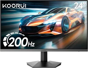 KOORUI 24 inch 200hz IPS Gaming Monitor HDR400 FHD1080p 1ms DCI-P3 90% DP HDMI Support Freesync 3-Side Frameless Computer Monitors G2411P