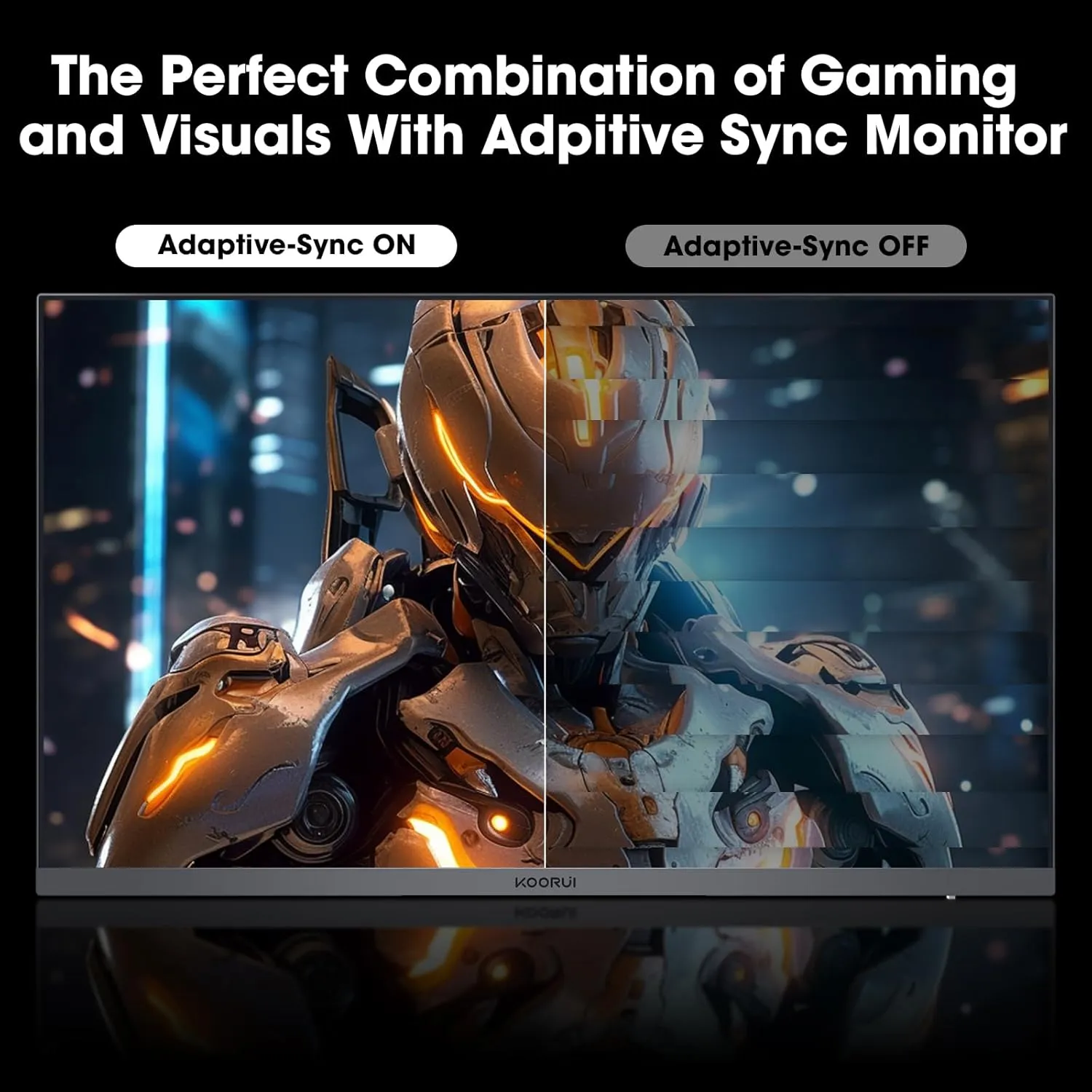KOORUI Gaming Monitor, QHD 24" Nano IPS Display, 1440P 165Hz Computer Monitor, 1ms 2K PC Screen, 100% sRGB, Adaptive Sync, Height/Tilt/Pivot Adjustment, HDMI, DisplayPort, GP01