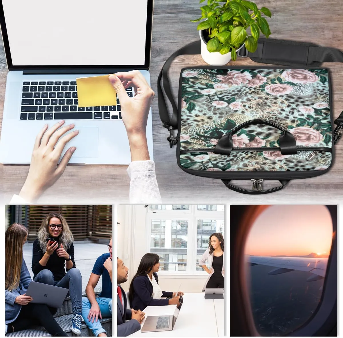 Laptop Bag Case Shoulder Messenger Carrying Bag 13 14 15 Inch Waterproof Computer Sleeve Cover