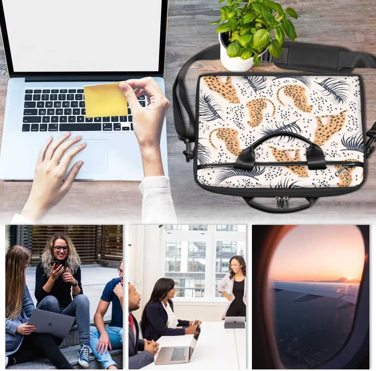 Laptop Bag Case Shoulder Messenger Carrying Bag 13 14 15 Inch Waterproof Computer Sleeve Cover