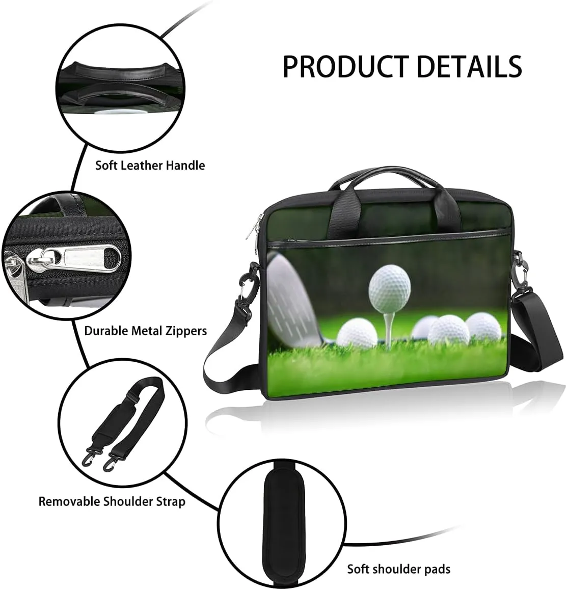 Laptop Bag Case Shoulder Messenger Carrying Bag 13 14 15 Inch Waterproof Computer Sleeve Cover