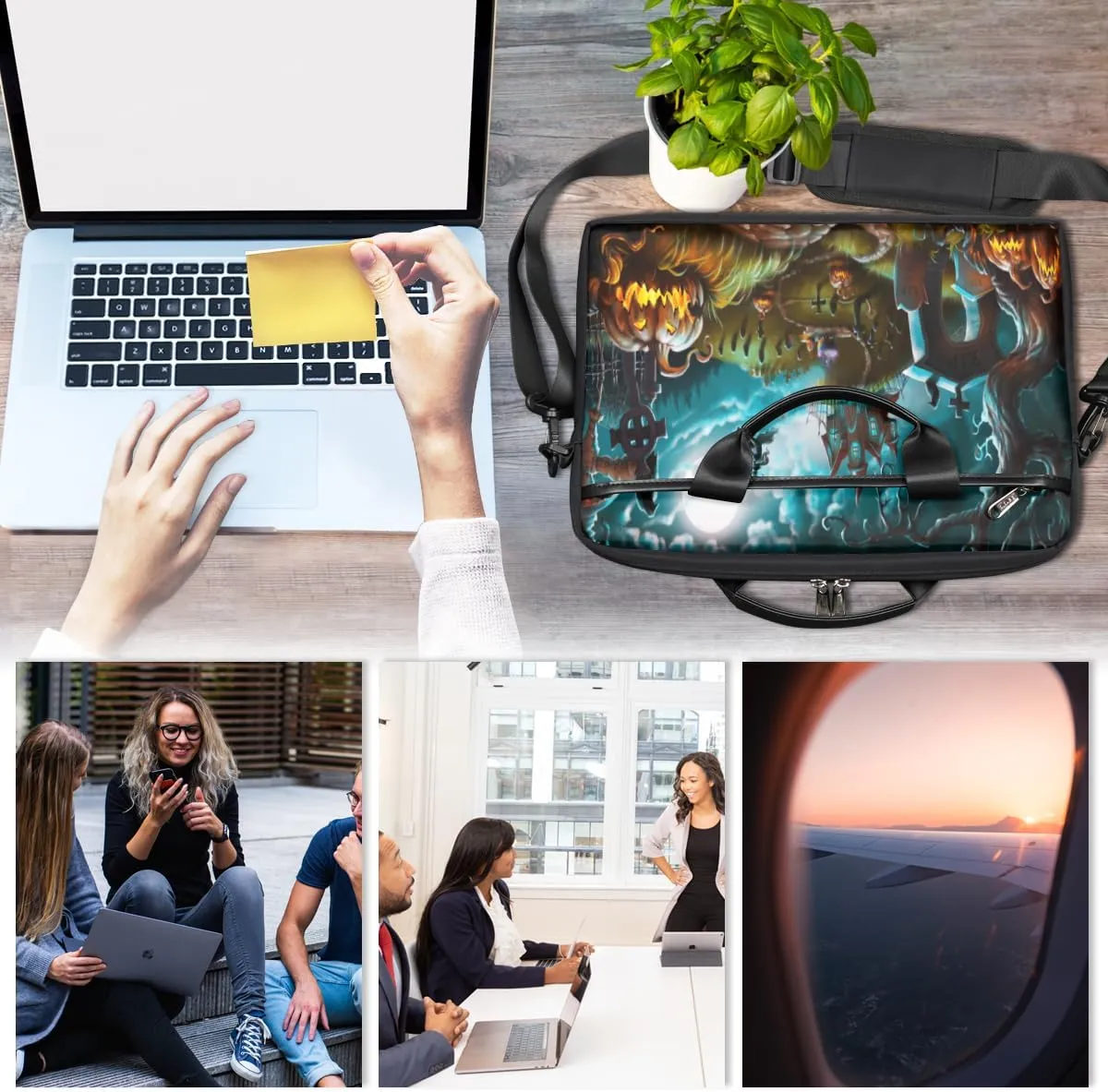 Laptop Bag Case Shoulder Messenger Carrying Bag 13 14 15 Inch Waterproof Computer Sleeve Cover