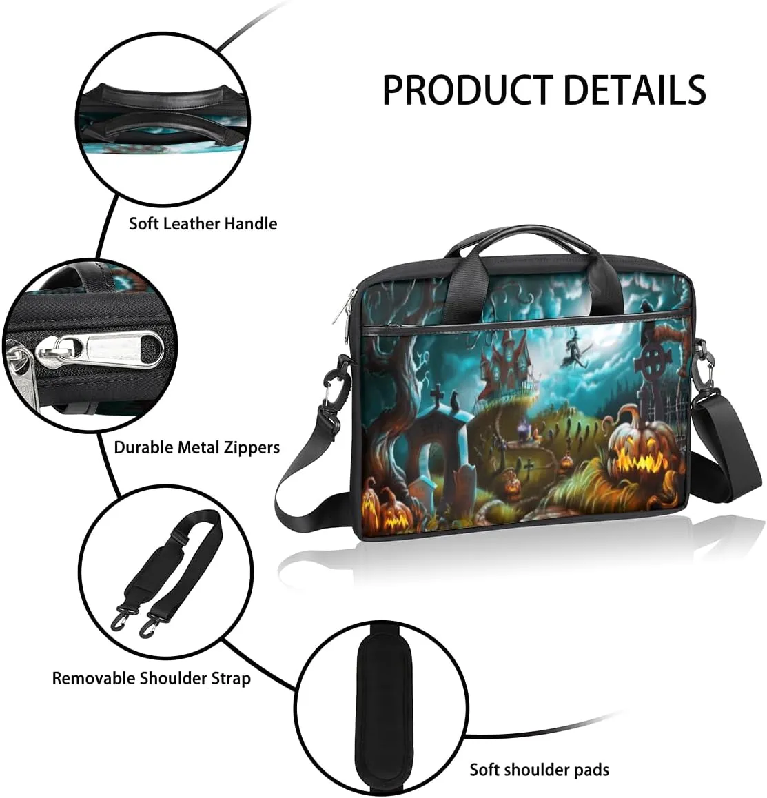 Laptop Bag Case Shoulder Messenger Carrying Bag 13 14 15 Inch Waterproof Computer Sleeve Cover