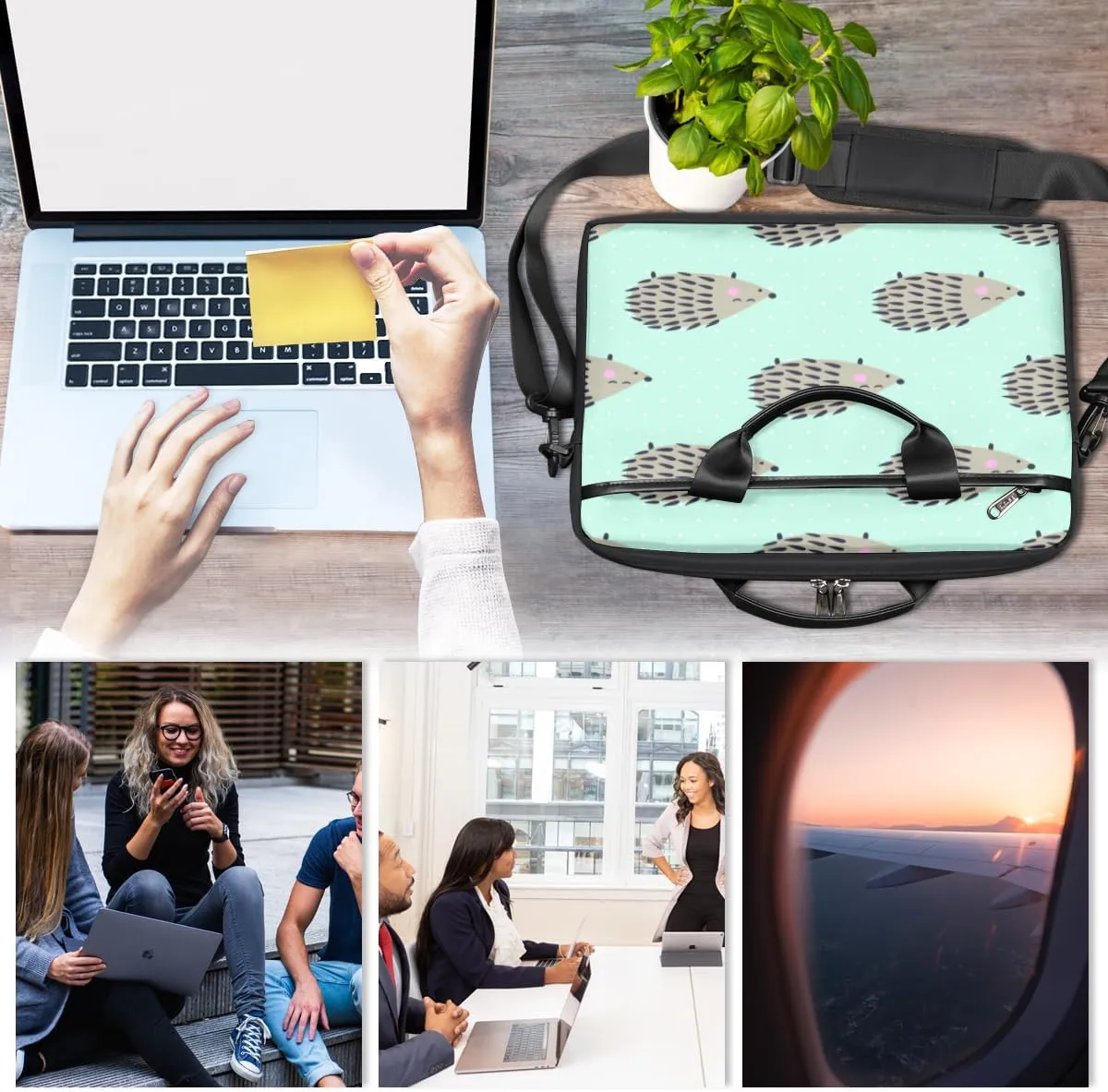 Laptop Bag Case Shoulder Messenger Carrying Bag 13 14 15 Inch Waterproof Computer Sleeve Cover