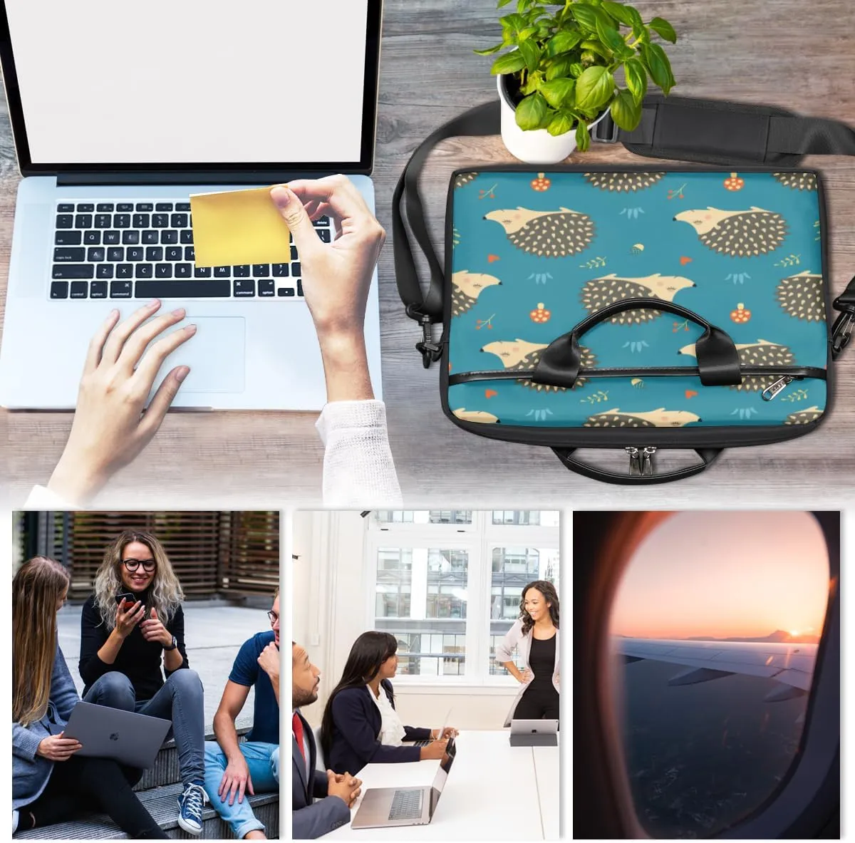 Laptop Bag Case Shoulder Messenger Carrying Bag 13 14 15 Inch Waterproof Computer Sleeve Cover