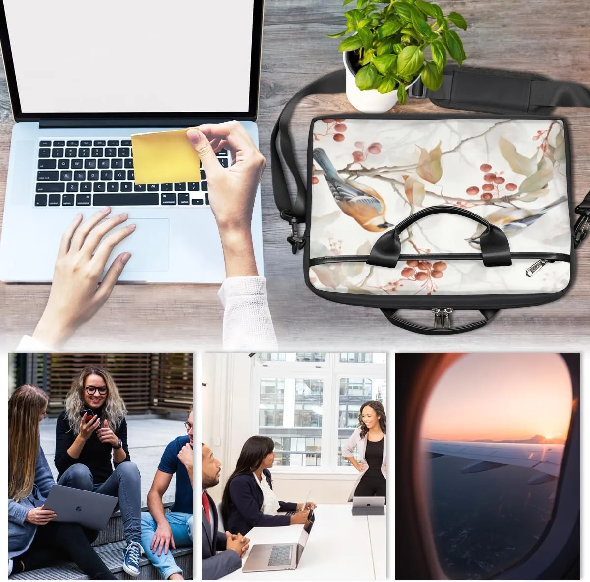 Laptop Bag Case Shoulder Messenger Carrying Bag 13 14 15 Inch Waterproof Computer Sleeve Cover