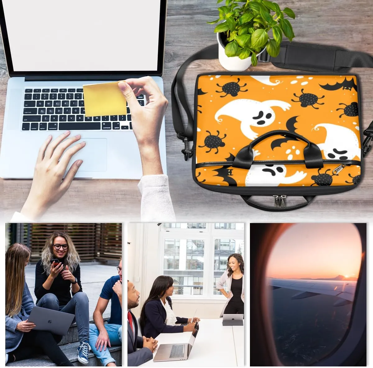 Laptop Bag Case Shoulder Messenger Carrying Bag 13 14 15 Inch Waterproof Computer Sleeve Cover