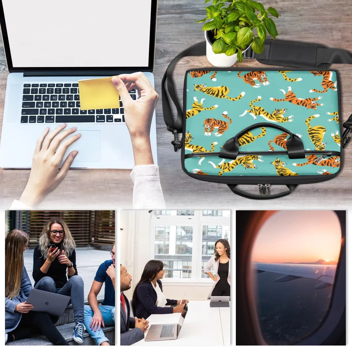 Laptop Bag Case Shoulder Messenger Carrying Bag 13 14 15 Inch Waterproof Computer Sleeve Cover