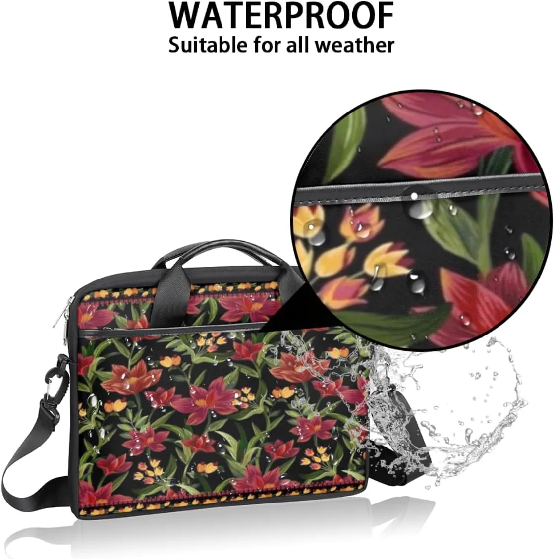 Laptop Bag Case Shoulder Messenger Carrying Bag 13 14 15 Inch Waterproof Computer Sleeve Cover