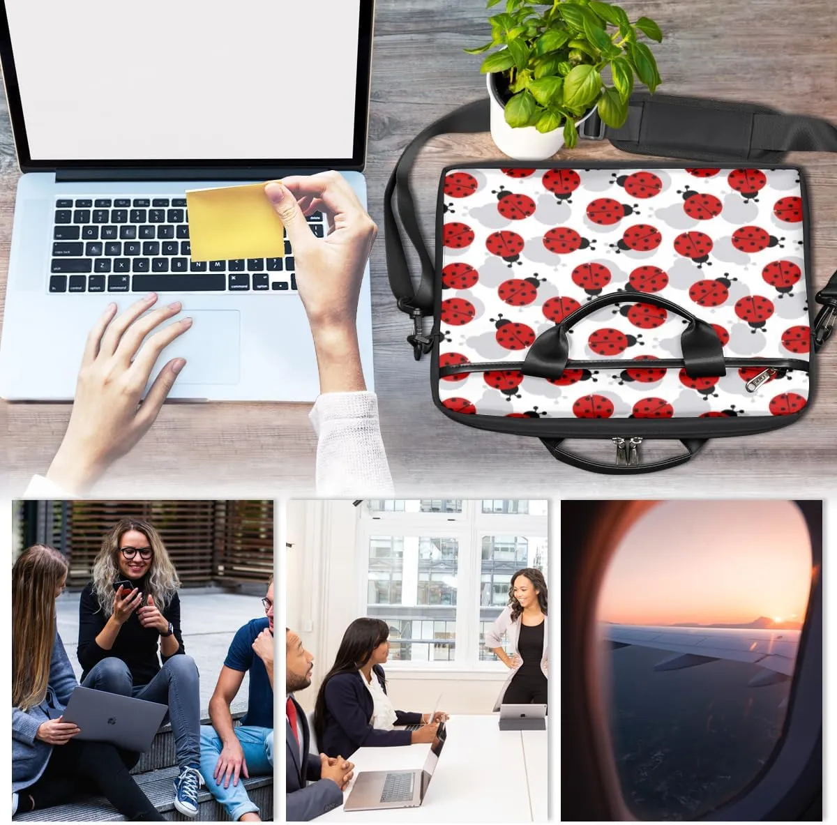 Laptop Bag Case Shoulder Messenger Carrying Bag 13 14 15 Inch Waterproof Computer Sleeve Cover