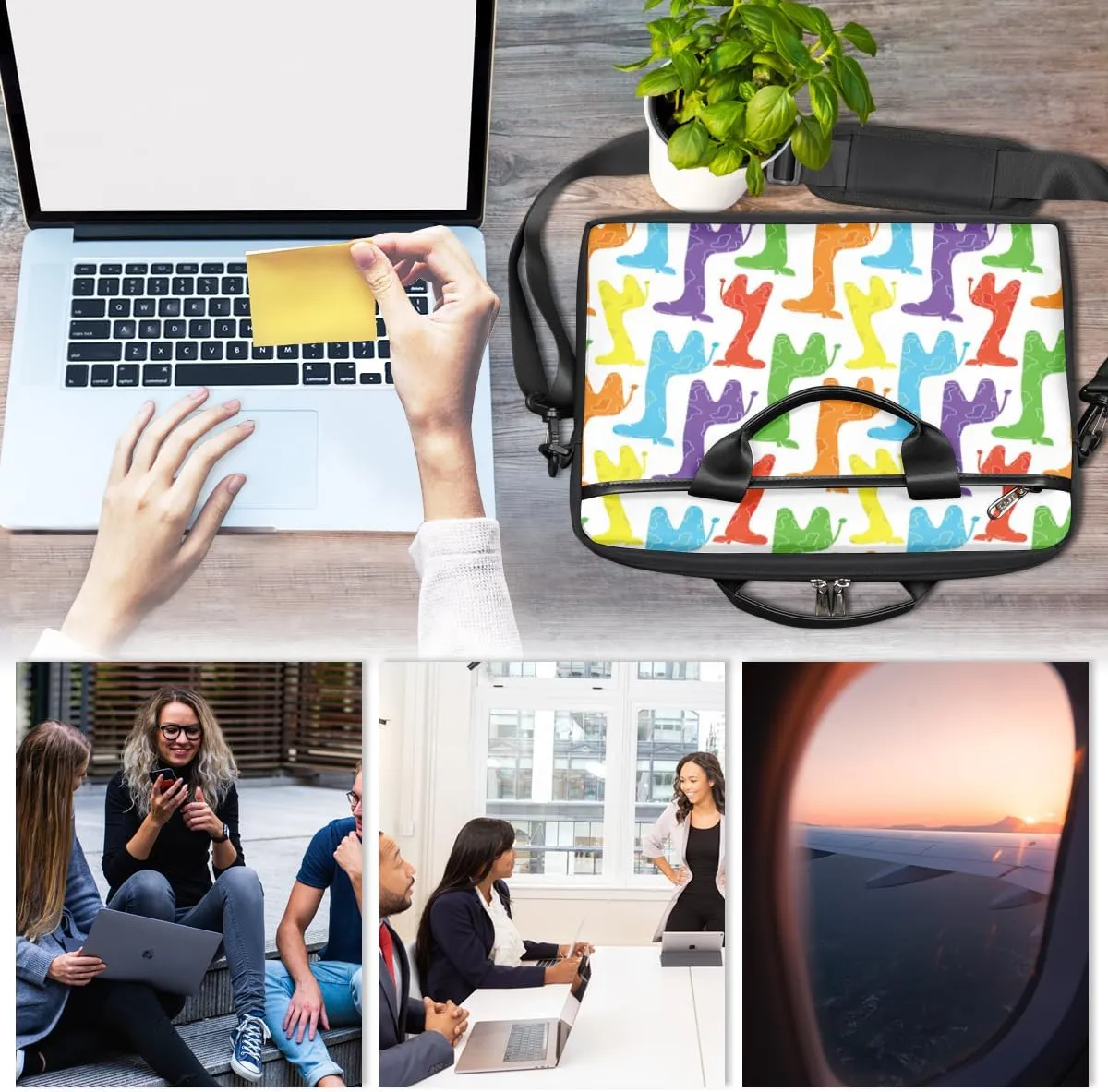 Laptop Bag Case Shoulder Messenger Carrying Bag 13 14 15 Inch Waterproof Computer Sleeve Cover
