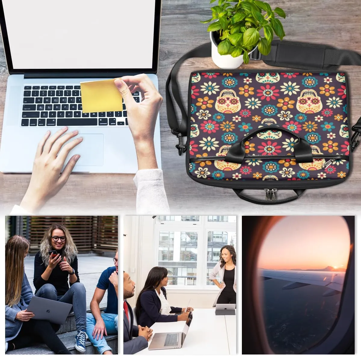 Laptop Bag Case Shoulder Messenger Carrying Bag 13 14 15 Inch Waterproof Computer Sleeve Cover