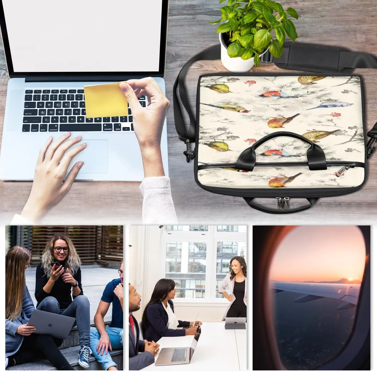 Laptop Bag Case Shoulder Messenger Carrying Bag 13 14 15 Inch Waterproof Computer Sleeve Cover