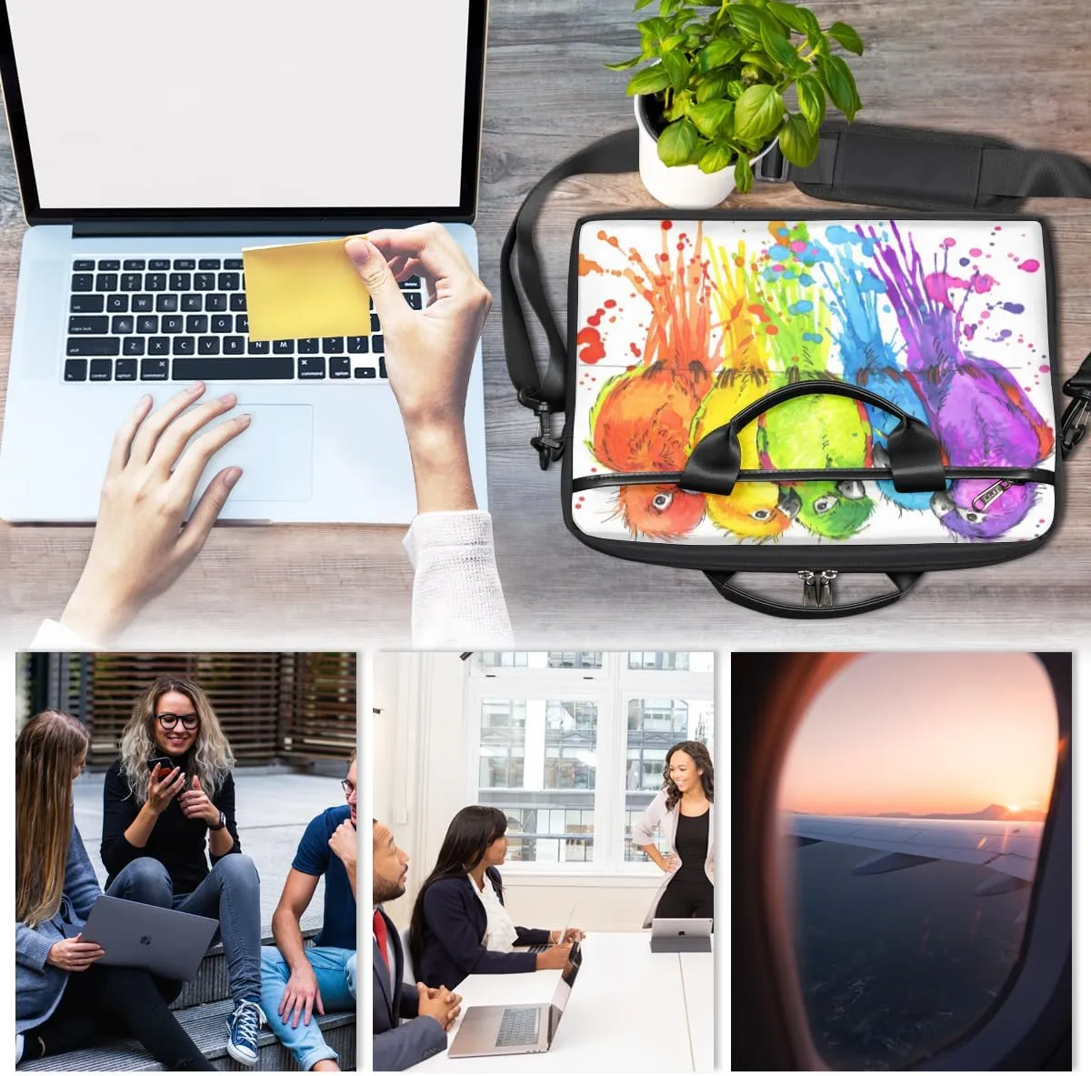Laptop Bag Case Shoulder Messenger Carrying Bag 13 14 15 Inch Waterproof Computer Sleeve Cover