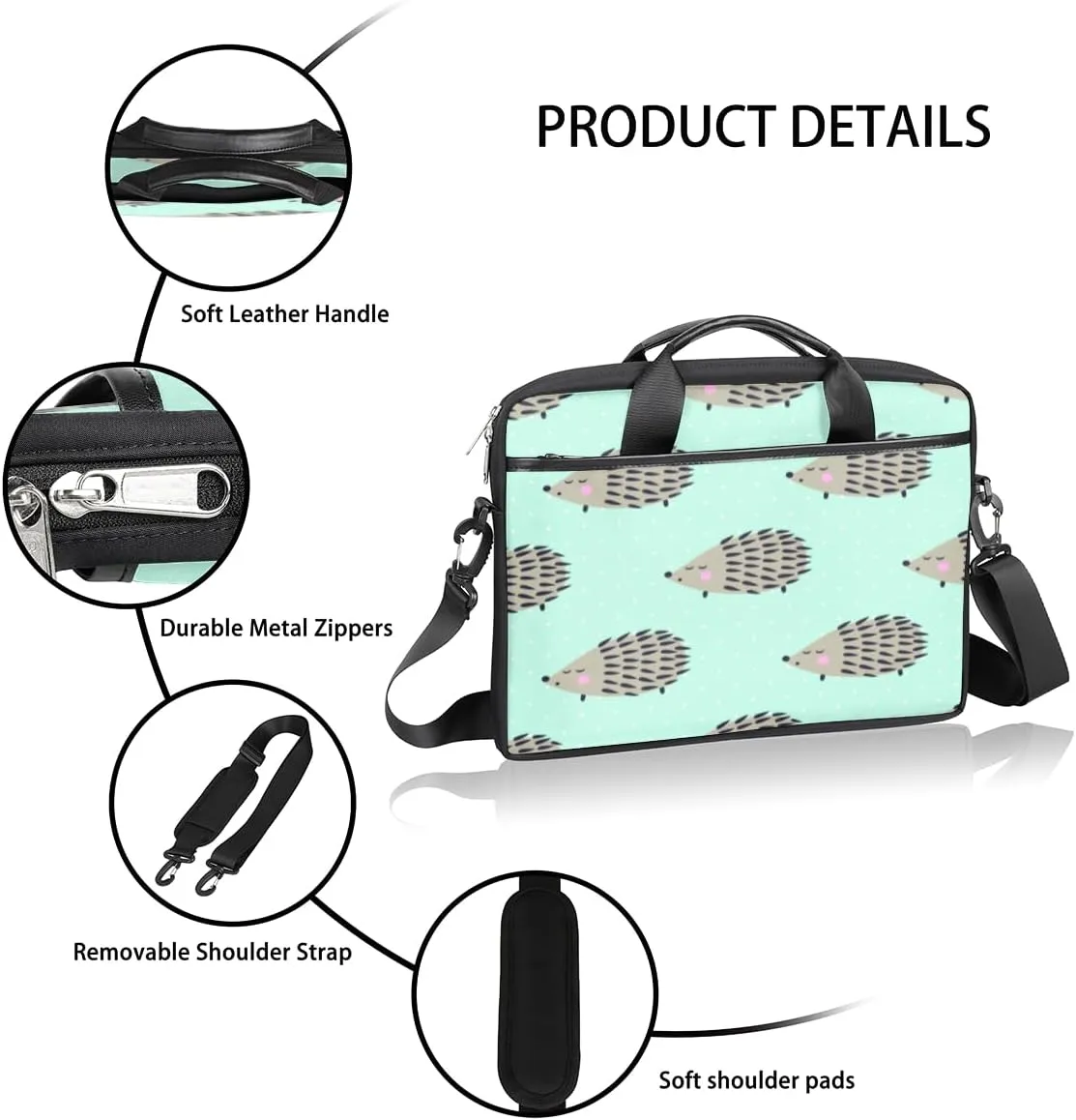 Laptop Bag Case Shoulder Messenger Carrying Bag 13 14 15 Inch Waterproof Computer Sleeve Cover