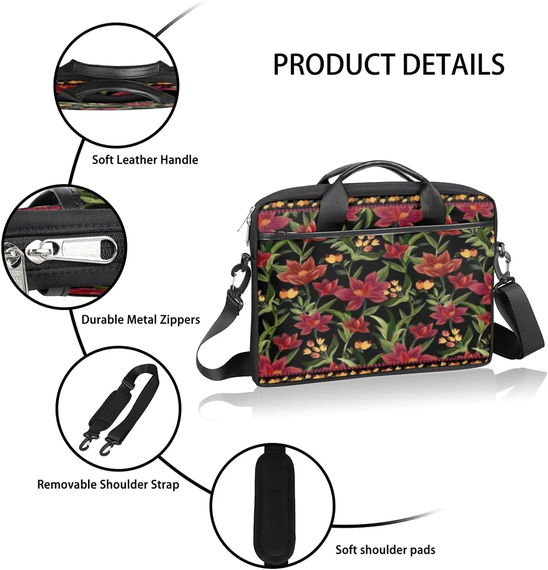 Laptop Bag Case Shoulder Messenger Carrying Bag 13 14 15 Inch Waterproof Computer Sleeve Cover