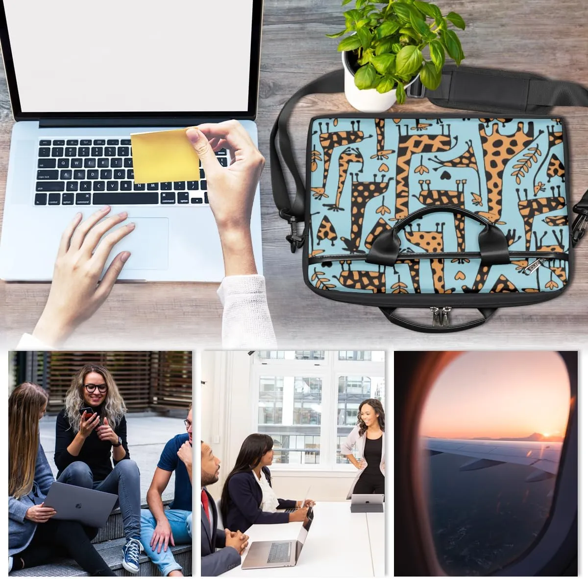 Laptop Bag Case Shoulder Messenger Carrying Bag 13 14 15 Inch Waterproof Computer Sleeve Cover