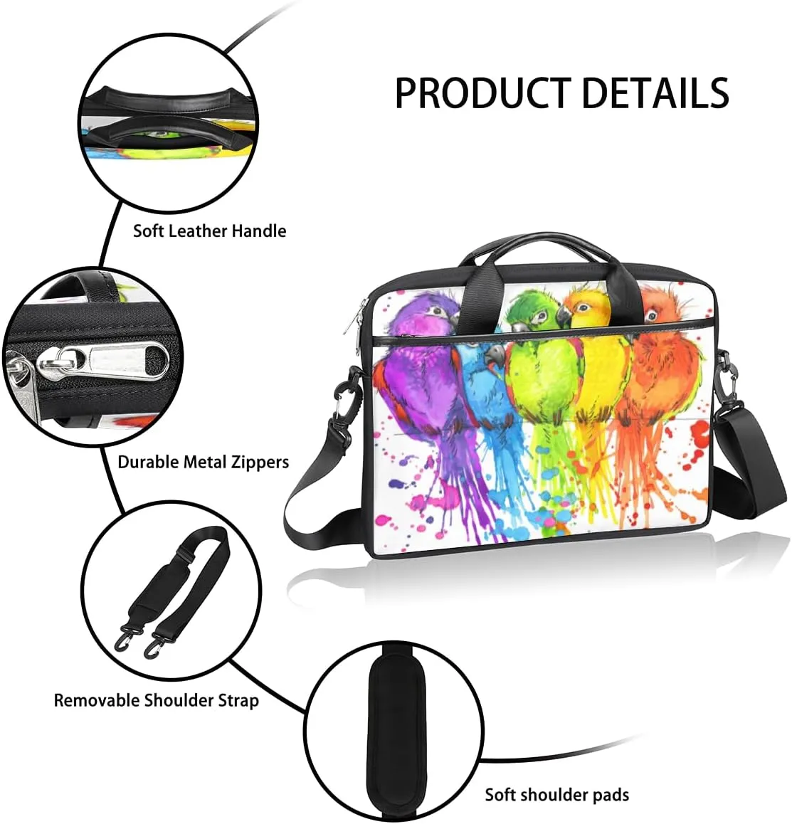 Laptop Bag Case Shoulder Messenger Carrying Bag 13 14 15 Inch Waterproof Computer Sleeve Cover