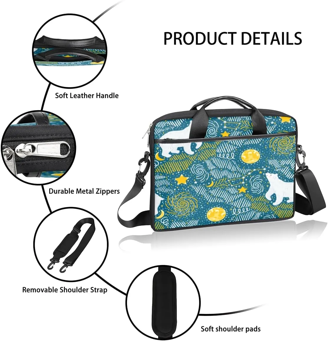 Laptop Bag Case Shoulder Messenger Carrying Bag 13 14 15 Inch Waterproof Computer Sleeve Cover