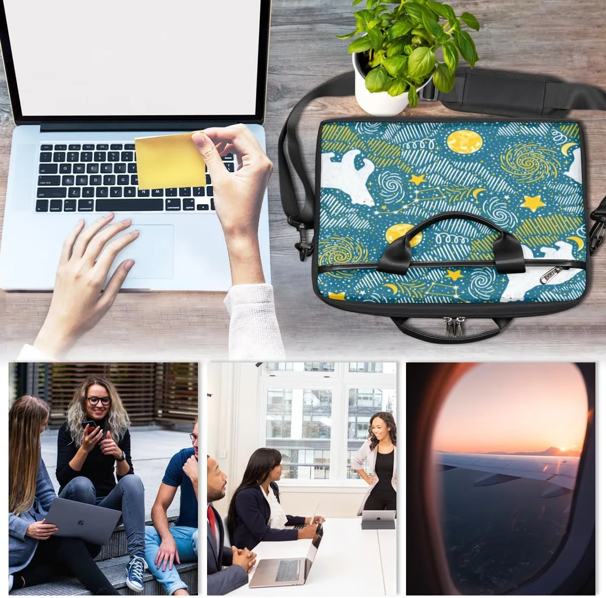 Laptop Bag Case Shoulder Messenger Carrying Bag 13 14 15 Inch Waterproof Computer Sleeve Cover
