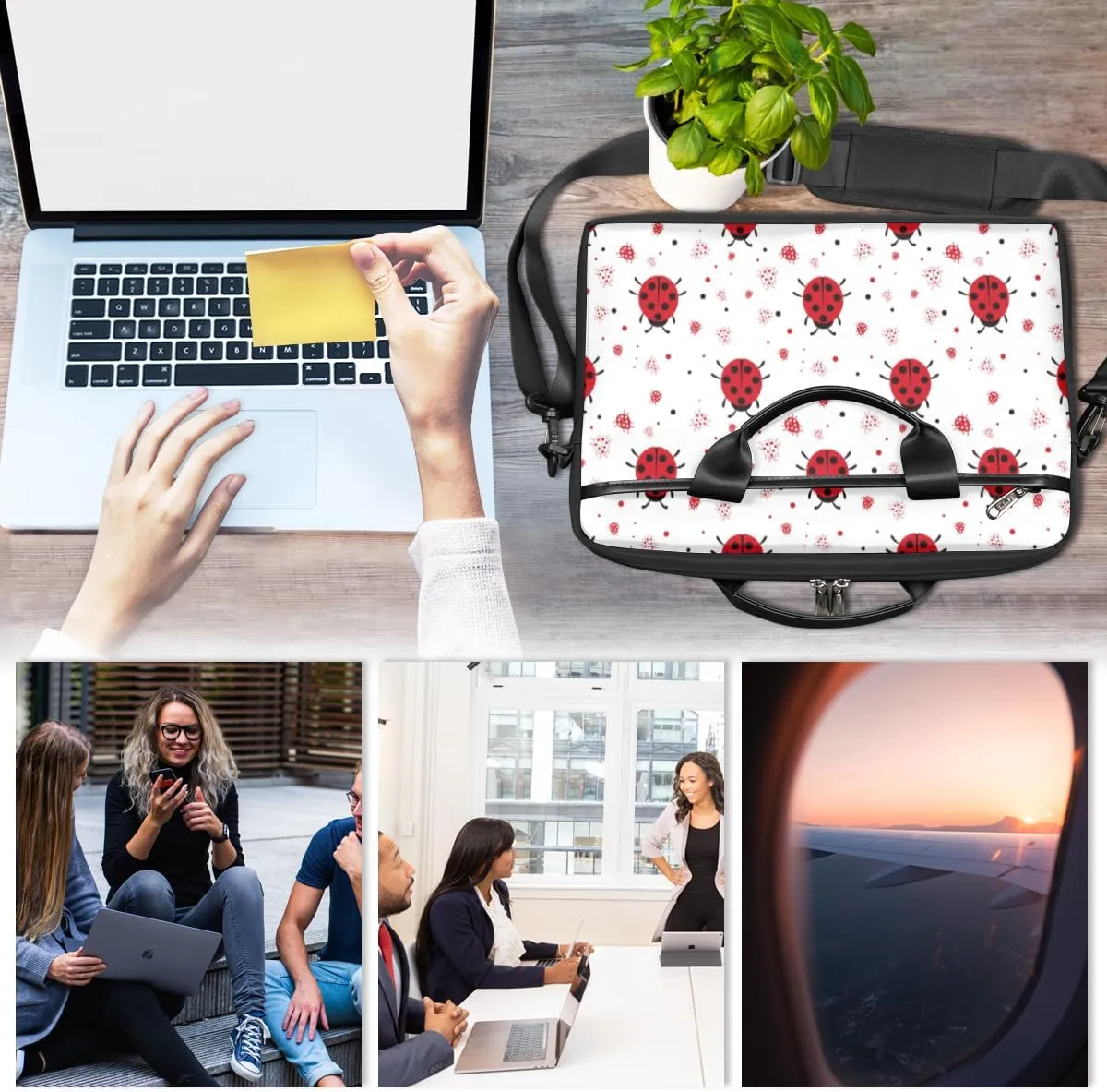 Laptop Bag Case Shoulder Messenger Carrying Bag 13 14 15 Inch Waterproof Computer Sleeve Cover