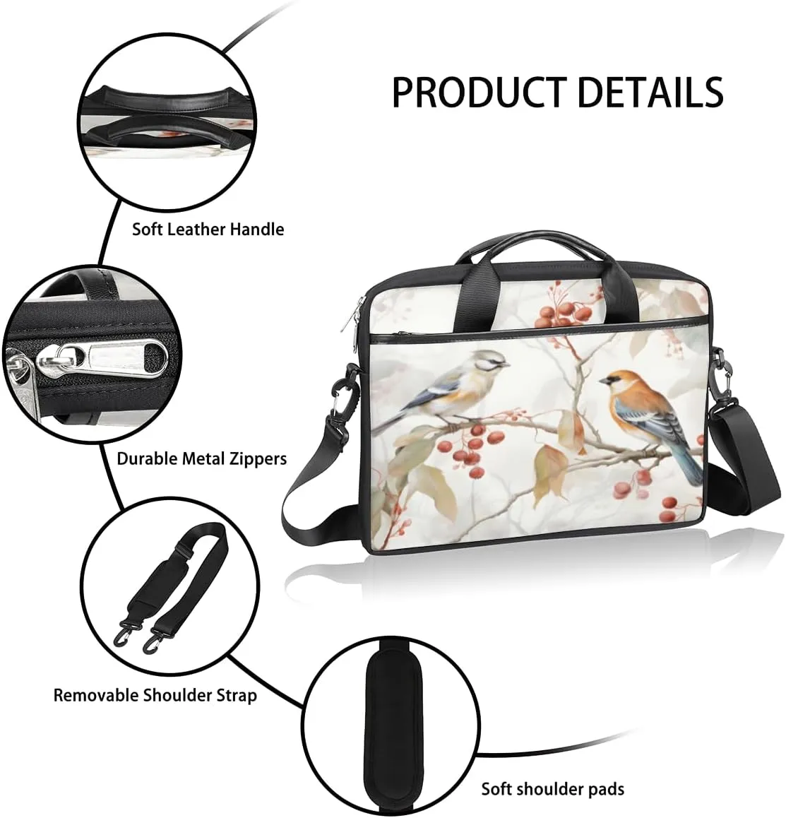 Laptop Bag Case Shoulder Messenger Carrying Bag 13 14 15 Inch Waterproof Computer Sleeve Cover