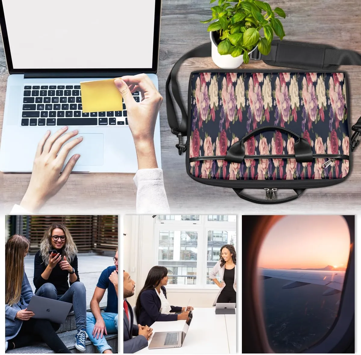 Laptop Bag Case Shoulder Messenger Carrying Bag 13 14 15 Inch Waterproof Computer Sleeve Cover