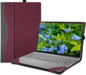 Laptop Case Cover for 14 inch Lenovo IdeaPad 5 2-in-1 14Q8X9 14AHP9 14IRH9 14IRU9 Sleeve,PU Leather Protective Bag Notebook PC Accessories (Burgundy)