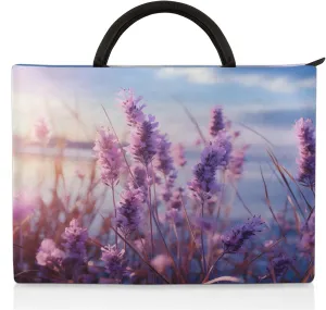 Lavender Flower Lake Laptop Sleeve with Handle Waterproof Computer Carrying Case