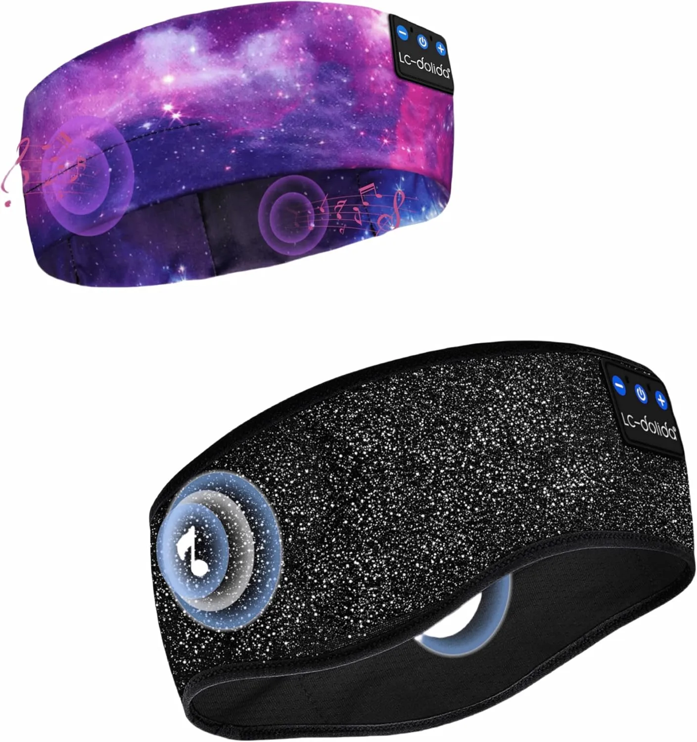 LC-dolida Headband Headphones Bluetooth 5.2 Headband, Sleep Headphones with Ultra-Thin HD Stereo Speaker, Sleep Headband Earphones Wireless for Workout Yoga Insomnia Running Meditation Gifts
