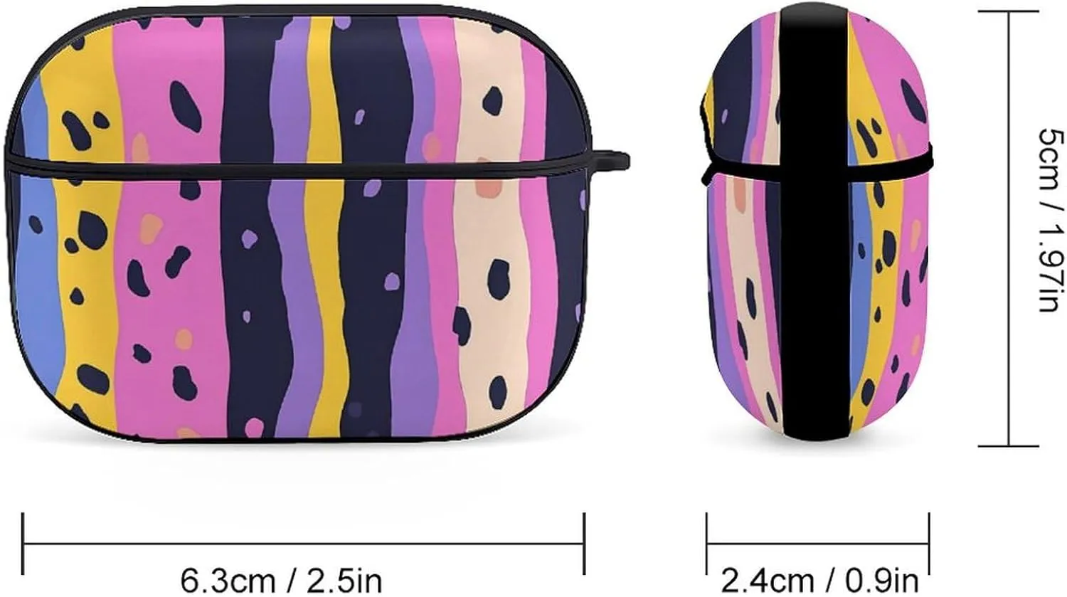 Leopard Earbud Case Bluetooth Headphone Case Full Protective Case with Keychain Compatible with Airpods Pro Black-Style