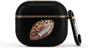 Leopard Football Slim Travel Carrying Headphone Case Compatible with AirPods Smart Hard Shell Cover
