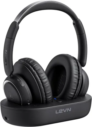 LEVN Wireless Headphones for TV Watching, TV Headphones Wireless for Seniors with Transmitter Charging Base, Hearing-impaired, No Audio Delay Blutooth 5.2, Plug and Play, Gifts for Elderly