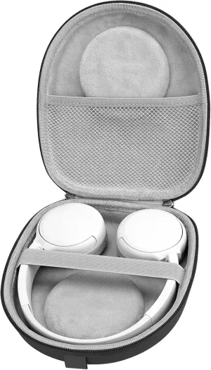 Linkidea Headphones Carrying Case Compatible with Sony WH-CH520, WH-CH510, MDR-ZX310, Skullcandy Riff2, Riff Case, Replacement Protective Hard Shell Travel Bag with Cable, Charger Storage (Black)