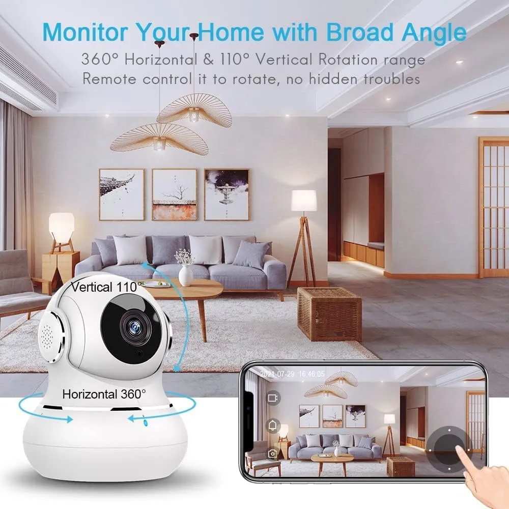 litokam Indoor Security Camera 4 Pack, 360 WiFi Cameras for Home Security, 2K Baby Monitor with Night Vision, Pet Nanny Cam with Motion Detection, 2-Way Audio