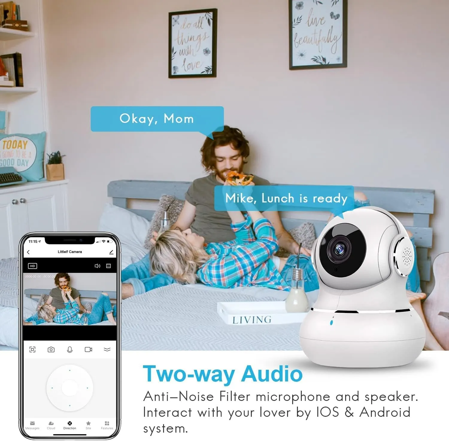 litokam Indoor Security Camera 4 Pack, 360 WiFi Cameras for Home Security, 2K Baby Monitor with Night Vision, Pet Nanny Cam with Motion Detection, 2-Way Audio
