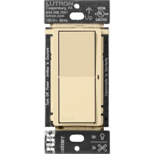 Lutron Claro Smart Switch for Caseta Smart Lighting (Lutron Smart Hub Required), for LED Lights and Fans, 5 Amp, Single-Pole/3-Way, Neutral Required, DVRF-5NS-IV, Ivory