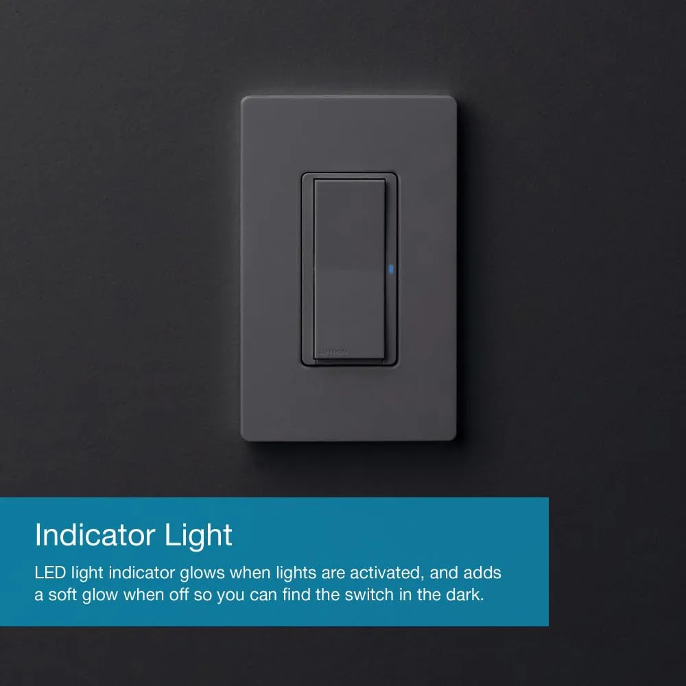 Lutron Claro Smart Switch for Caseta Smart Lighting (Lutron Smart Hub Required), for LED Lights and Fans, 5 Amp, Single-Pole/3-Way, Neutral Required, DVRF-5NS-LA, Light Almond