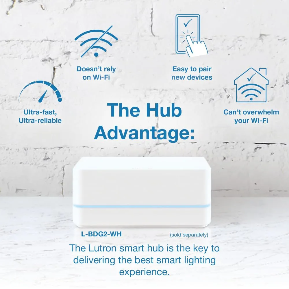 Lutron Claro Smart Switch for Caseta Smart Lighting (Lutron Smart Hub Required), for LED Lights and Fans, 5 Amp, Single-Pole/3-Way, Neutral Required, DVRF-5NS-LA, Light Almond